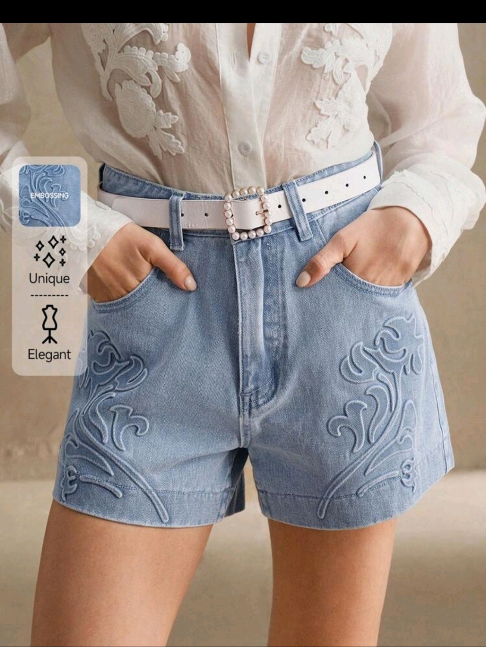 Anewsta Light Blue Denim Shorts Size Large